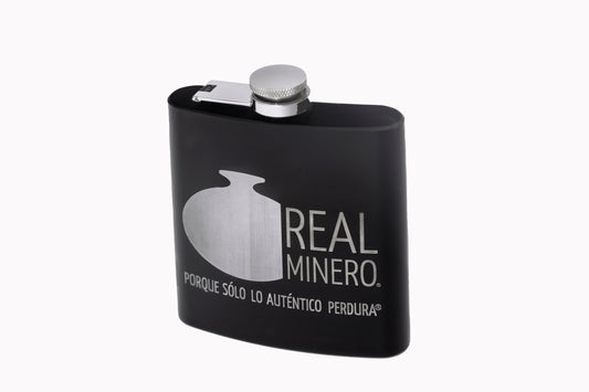 Licorera Real Minero negra de bolsillo