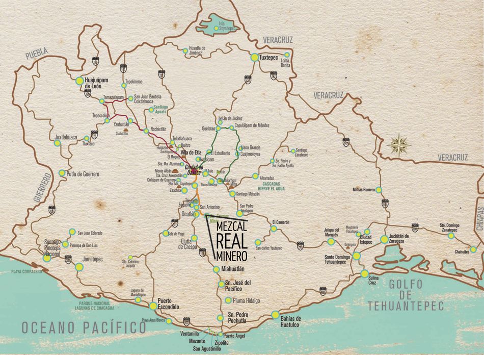 Mapa Santa Catarina Minas Mezcal Real Minero